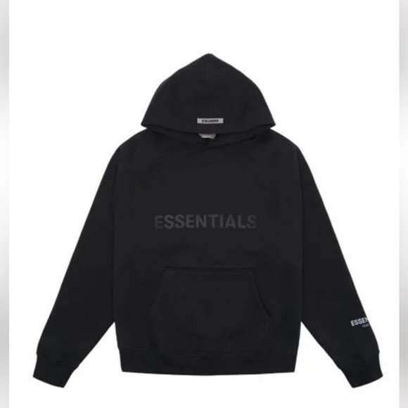 Essentials Black Hoodie *worn 1xUnisex